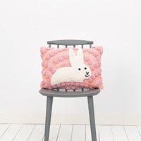 Bunny Cushion Rectangular Punch Needle Kit 1 Pink
