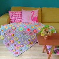 Crochet Pattern Acrylic Power Flower Blanket-2