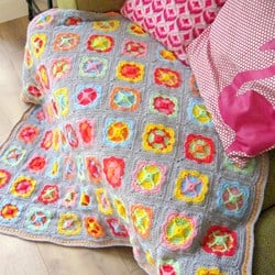 Crochet Pattern Acrylic Power Flower Blanket