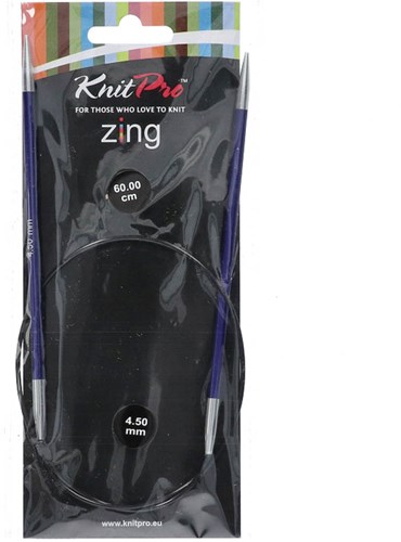 KnitPro Zing Circular Knitting Needles 60cm 4.50mm
