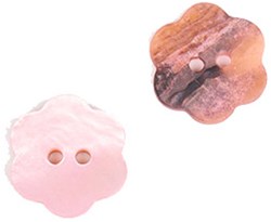 Drops Button Flower Mother-of-Pearl 15 mm - Natural shine, 2-hole
