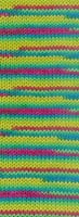 Lana Grossa Meilenweit 100 Merino Extrafine Cosy 6162 Wine red/May/yellow green/petrol blue striped-2