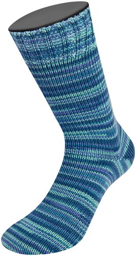 Lana Grossa Meilenweit 100 Merino Extrafine Cosy 6163 Mint turquoise/light/dark petrol/blue striped-3