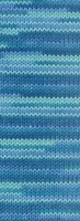 Lana Grossa Meilenweit 100 Merino Extrafine Cosy 6163 Mint turquoise/light/dark petrol/blue striped-2