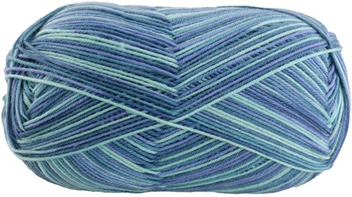 Lana Grossa Meilenweit 100 Merino Extrafine Cosy 6163 Mint turquoise/light/dark petrol/blue striped