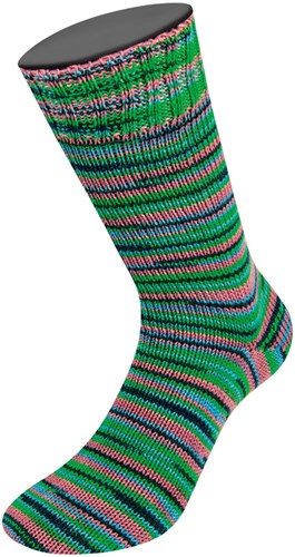 Lana Grossa Meilenweit 100 Merino Extrafine Cosy 6165 Old pink/purple/turquoise/May/black green striped-3