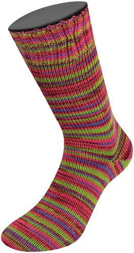 Lana Grossa Meilenweit 100 Merino Extrafine Cosy 6166 Pink/burgundy/spring green/violet blue striped-3