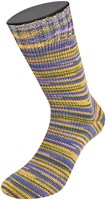 Lana Grossa Meilenweit 100 Merino Extrafine Cosy 6167 Yellow/peach/graphite grey/violet blue striped-3