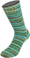 Lana Grossa Meilenweit 100 Merino Extrafine Cosy 6168 Mint turquoise/turquoise blue/grey brown/moss green striped-3