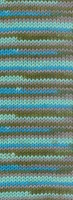 Lana Grossa Meilenweit 100 Merino Extrafine Cosy 6168 Mint turquoise/turquoise blue/grey brown/moss green striped-2