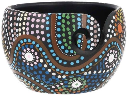 Scheepjes Yarn Bowl mangowood 11x12,5cm Dot