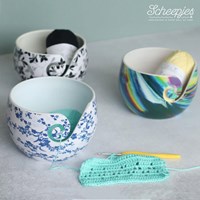 Scheepjes Yarn Bowl blue leaf unbreakable 15x10cm-2