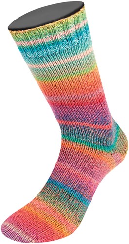 Lana Grossa Meilenweit 100 Rainbow 6401 Turquoise/jade/yellow/lilac/orange/red/pink/purple/pink/petrol/kiwi-3