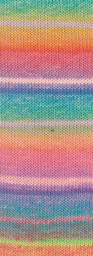 Lana Grossa Meilenweit 100 Rainbow 6401 Turquoise/jade/yellow/lilac/orange/red/pink/purple/pink/petrol/kiwi-2