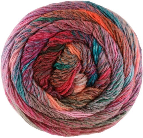 Lana Grossa Meilenweit 100 Rainbow 6403 Graphite grey/coral/red/fuchsia/turquoise/dark red/dark grey/pink/bottle green/raspberry