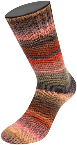 Lana Grossa Meilenweit 100 Rainbow 6404 Rust/nougat/grey/forest green/olive/orange/grey/black-green/grey-violet/raspberry-3