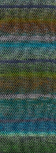 Lana Grossa Meilenweit 100 Rainbow 6405 Grey/black-petrol/brown/petrol/grey/door-pink/green-grey/anthracite/mai green-2