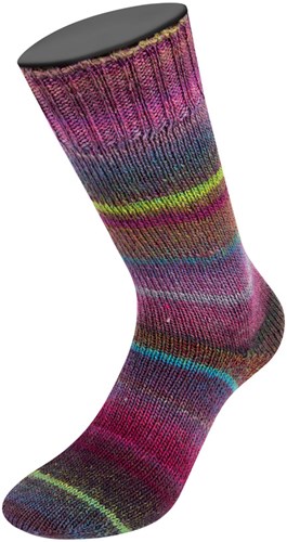 Lana Grossa Meilenweit 100 Rainbow 6408 Burgundy/light green/black red/dark grey/red violet/petrol/mai green-3