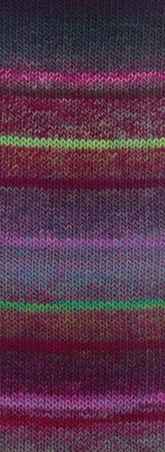 Lana Grossa Meilenweit 100 Rainbow 6408 Burgundy/light green/black red/dark grey/red violet/petrol/mai green-2