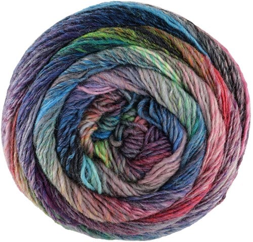 Lana Grossa Meilenweit 100 Rainbow 6409 Green/ochre/burgundy/dark grey/ink/grey-blue/mouse grey/turquoise/black-brown/bordeaux