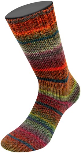 Lana Grossa Meilenweit 100 Rainbow 6410 Rust/graphite/dark red/grey/leafy/forest green/orange/bordeaux/caramel/red-3