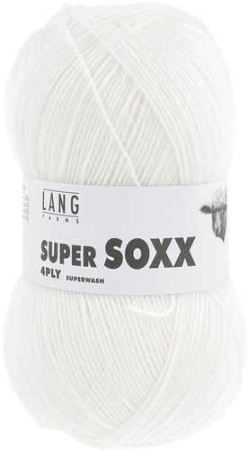 Lang Yarns Super Soxx 4-Ply 0001 White