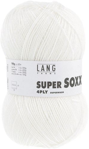 Lang Yarns Super Soxx 4-Ply 0001 White-2
