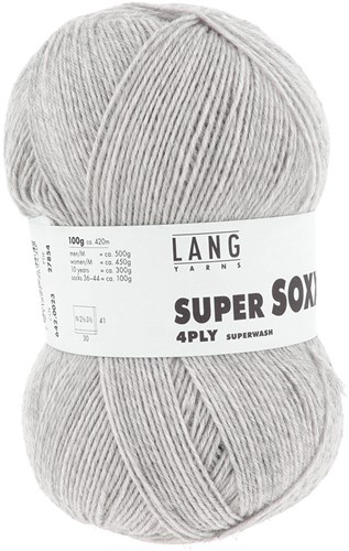 Lang Yarns Super Soxx 4-Ply 0023 Light Grey Mélange-2