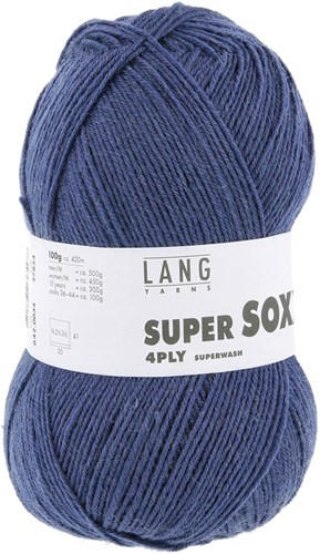 Lang Yarns Super Soxx 4-Ply 0034 Dark Denim-2