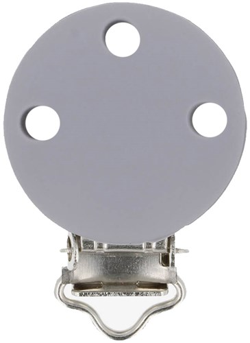 Opry Silicone Pacifier clip grey 29,5x42,7mm