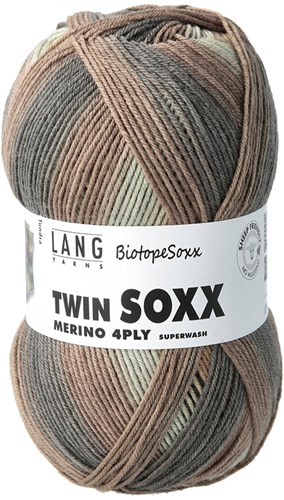Lang Yarns Twin Soxx Merino 4-Fach 0553 Brown/Green/Ochre 1151 Tundra