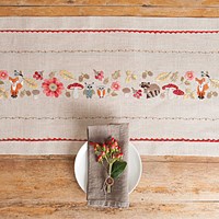 Rico Forest Animals Table Runner Embroidery Kit
