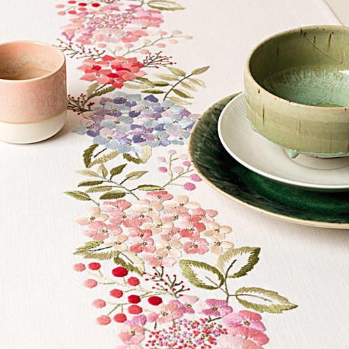 Rico Hydrangea Table Runner Embroidery Kit