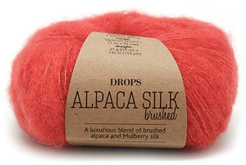 Drops Brushed Alpaca Silk Uni Colour 006 Coral