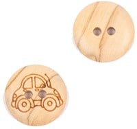 Drops Wooden Button Car 15 Mm