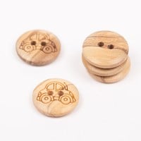 Drops Wooden Button Car 15 Mm-2