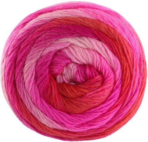 Lana Grossa Meilenweit 100 Color Mix Soft 062 Pink/cyclamen/cherry/fire red/raspberry