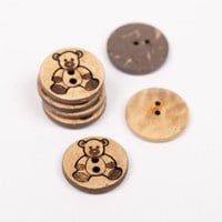 Drops Coconut Button Bear 15 Mm-2
