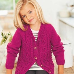 Knitting Pattern Stylecraft Life Aran No. 8933 Girls’ Cardigan