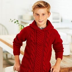 Knitting Pattern Stylecraft Life Aran No. 8936 Boys’ Hoodie