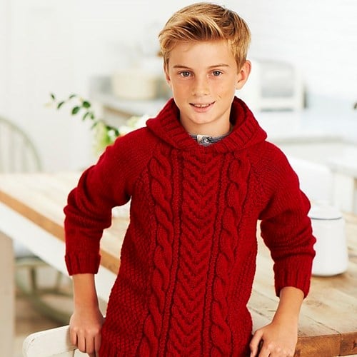 Knitting Pattern Stylecraft Life Aran No. 8936 Boys’ Hoodie