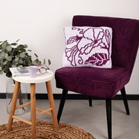 Merry Morning Glories Plum/White Yarnkit - Without Pattern-3