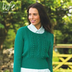 Knitting Pattern Stylecraft Life DK No. 9026 Cable Sweater