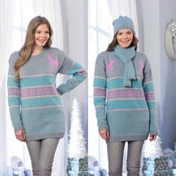 Knitting Pattern Stylecraft Life DK No. 9030 Sweater, Hat, and Scarf