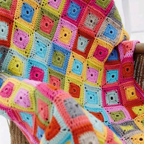 Crochet Pattern Stylecraft Life DK No. 9232 Square in a Square Blanket-3