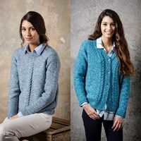 Knitting Pattern Stylecraft Batik DK No. 9292 Cable Sweater and Cardigan