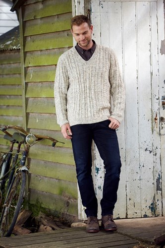 Knitting Pattern Stylecraft Special Aran With Wool No. 9341 Men’s Sweater and Cardigan-3