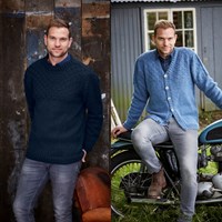 Knitting Pattern Stylecraft Special Aran With Wool No. 9342 Men’s Sweater and Cardigan