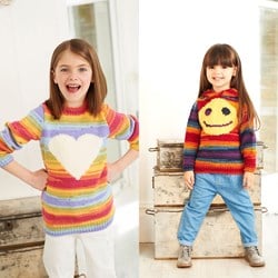 Knitting Pattern Stylecraft Wondersoft Merry Go Round DK No. 9397 Girls sweaters