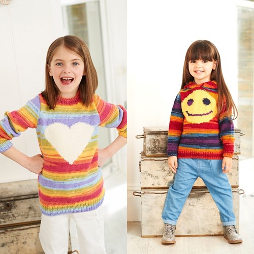 Knitting Pattern Stylecraft Wondersoft Merry Go Round DK No. 9397 Girls sweaters